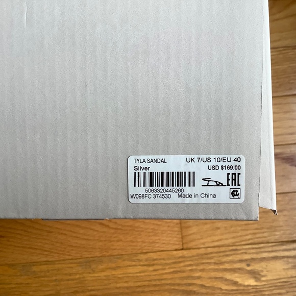 AllSaints Tyla Ankle Strap Leather Sandal Silver SZ EU 40 - Picture 13 of 13